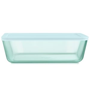 Pyrex? Simply Store? Tinted Glass 11-cup Rectangle Storage Container with Lid. Aqua