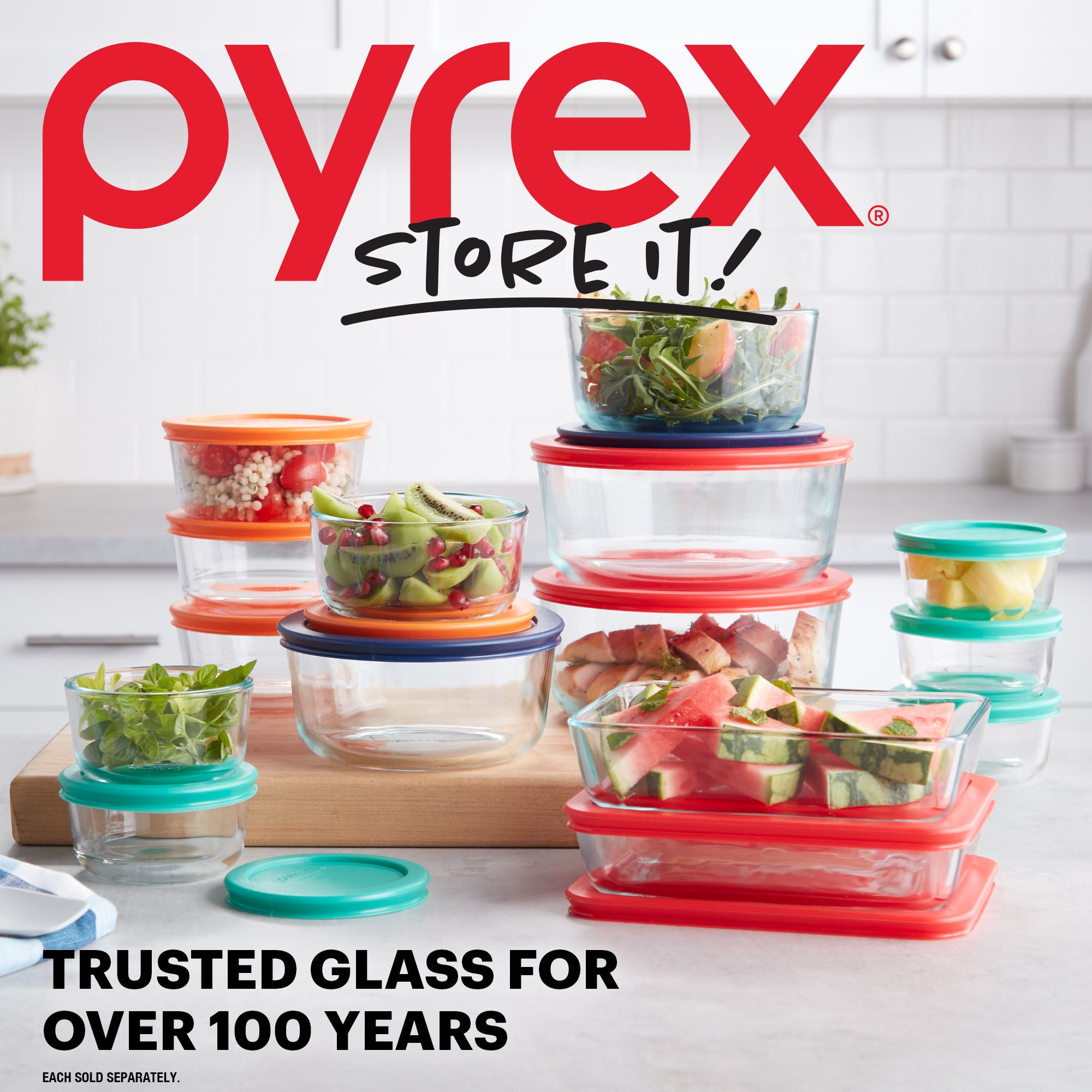Pyrex® Simply Store® 18-piece Glass Food Storage Container Set with Lids - Image 4