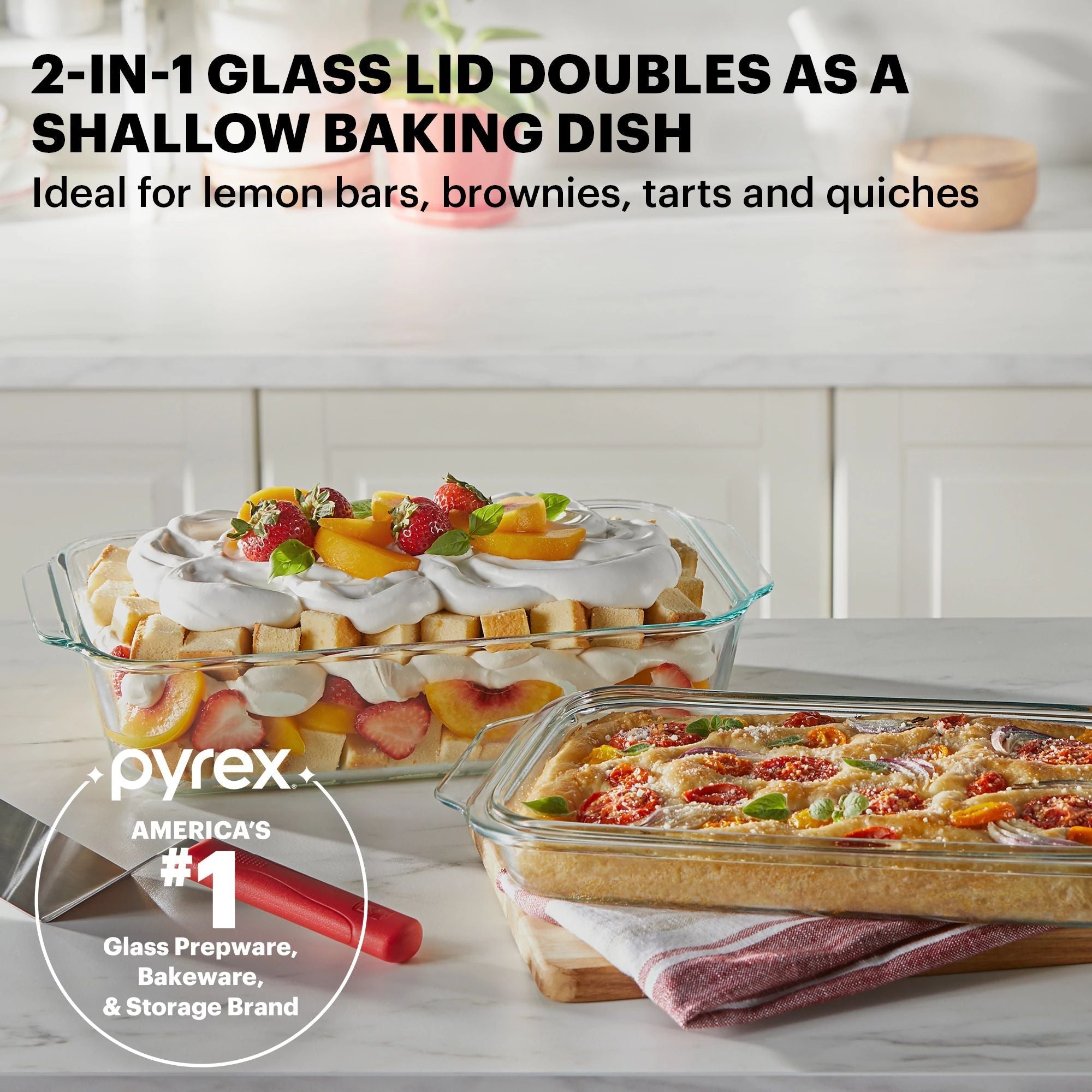 Pyrex? Deep 9 x13 2-in-1 Glass Baking Dish with Glass Lid - Image 2