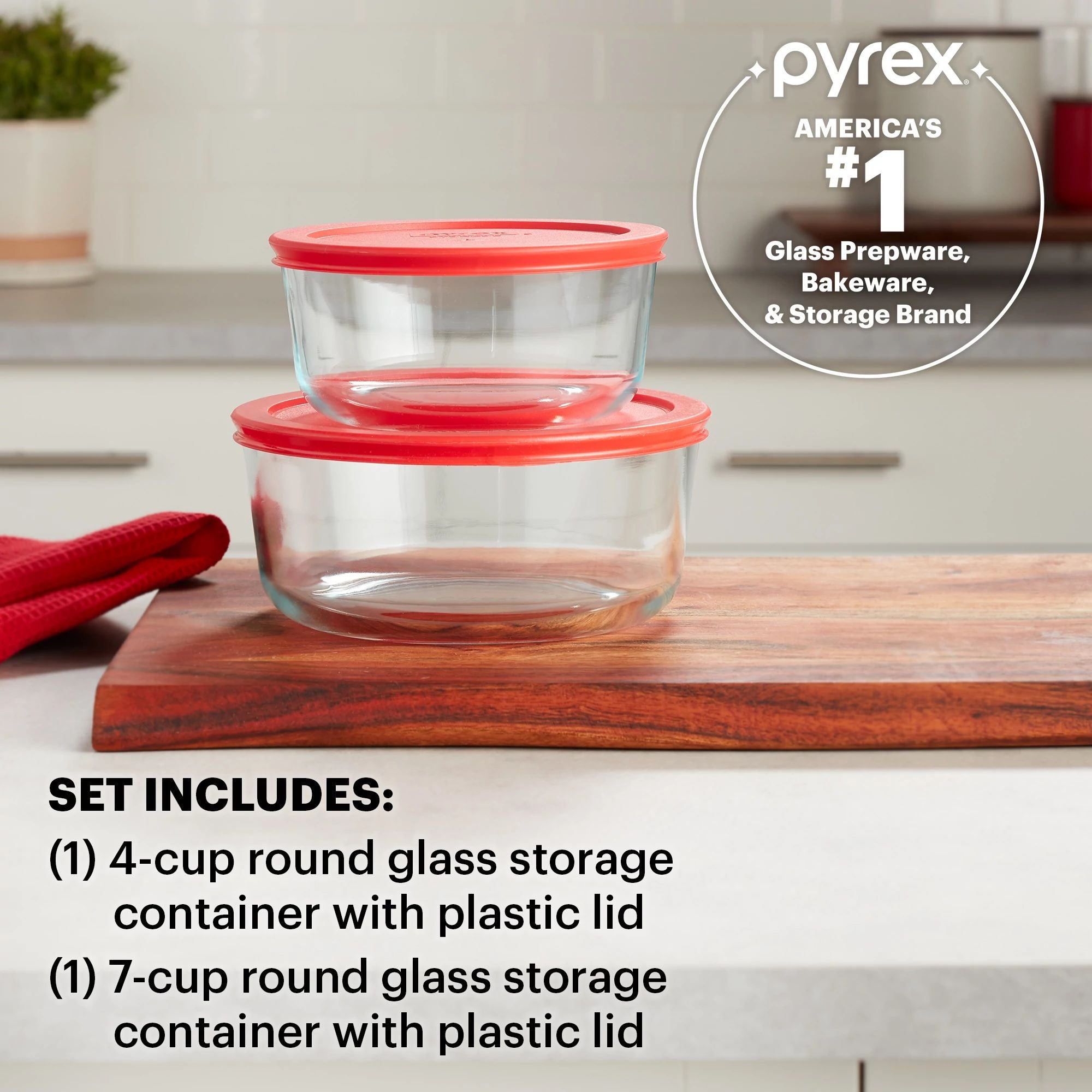 Pyrex? Simply Store? 4-piece Round Glass Storage Set - Image 3