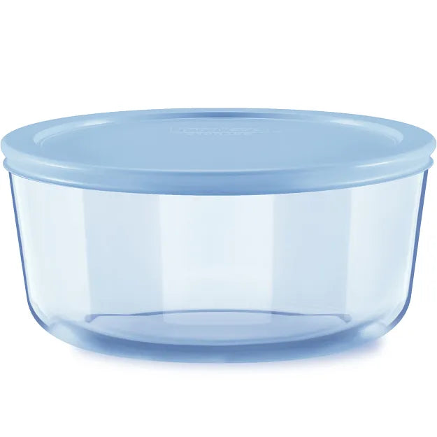 Pyrex? Simply Store? Tinted 7-cup Round Storage with Blue Plastic Lid