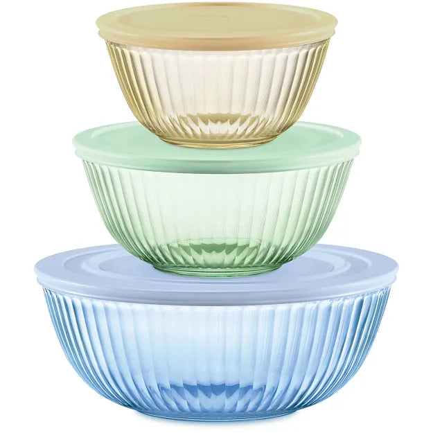 Pyrex? Colors Sculpted Tinted 6-piece Mixing Bowl Set
