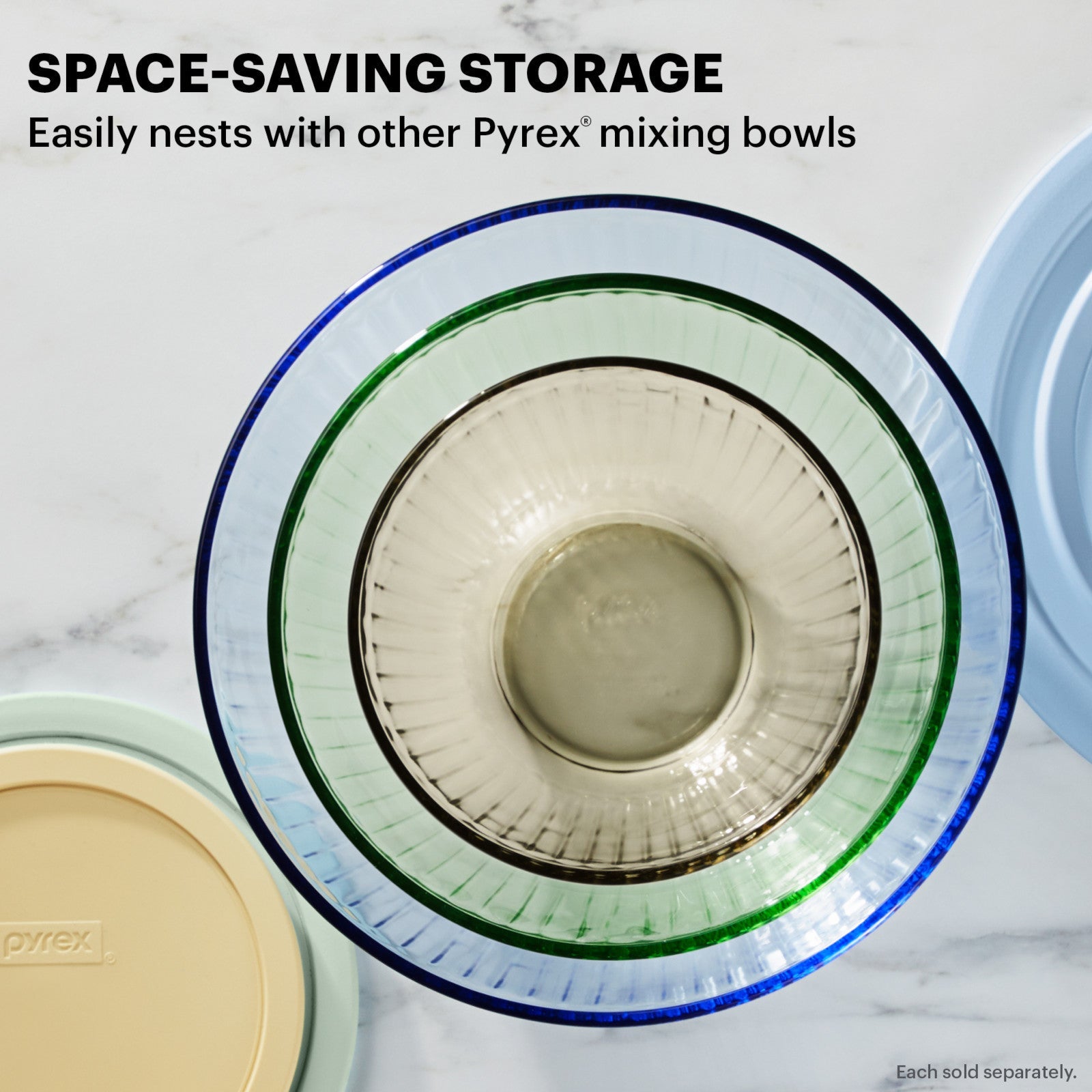 Pyrex® Colors Sculpted Tinted 2.3-quart Mixing Bowl with Lid. Green - Image 3
