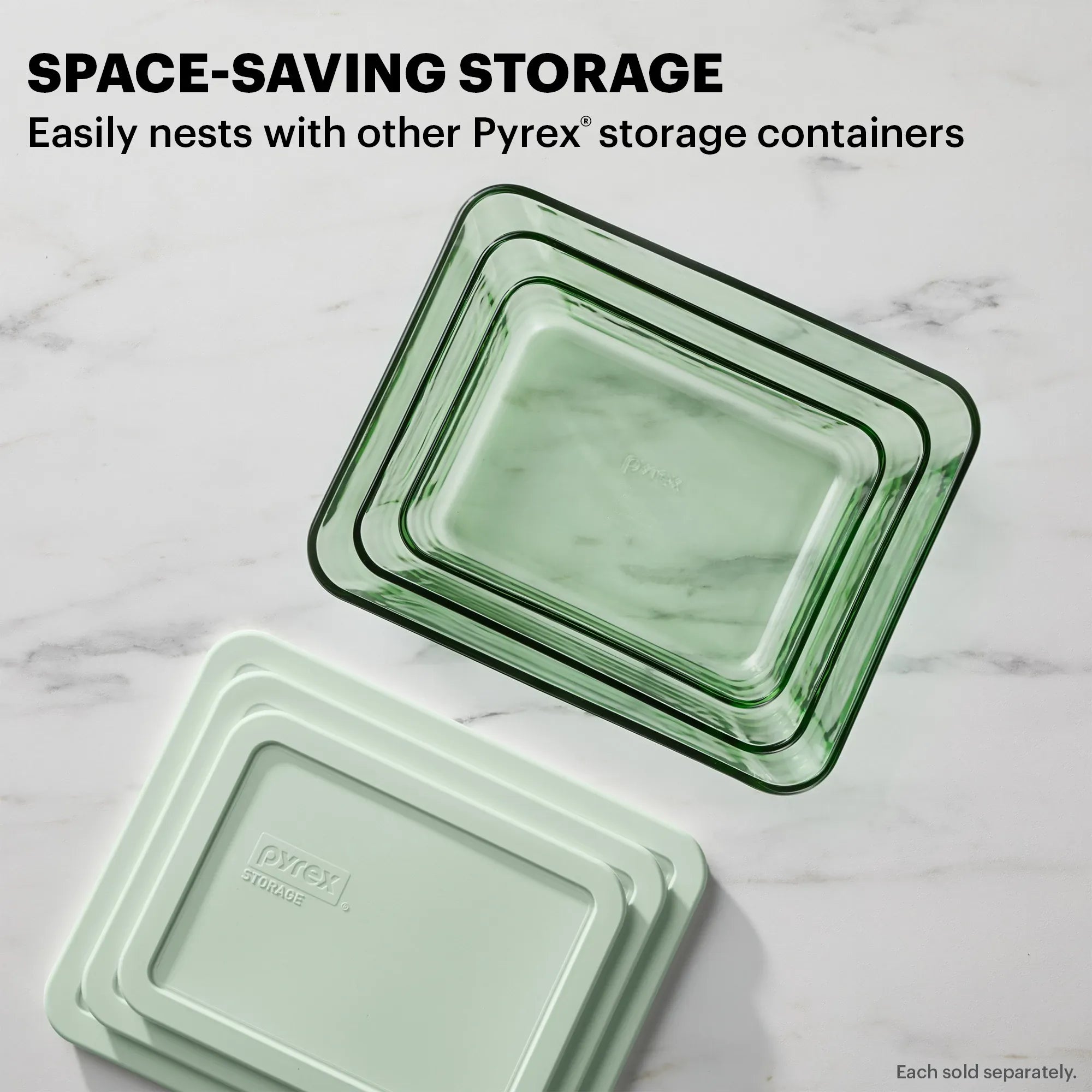 Pyrex? Simply Store? Tinted 11-cup Rectangle Storage with Green Plastic Lid - Image 4