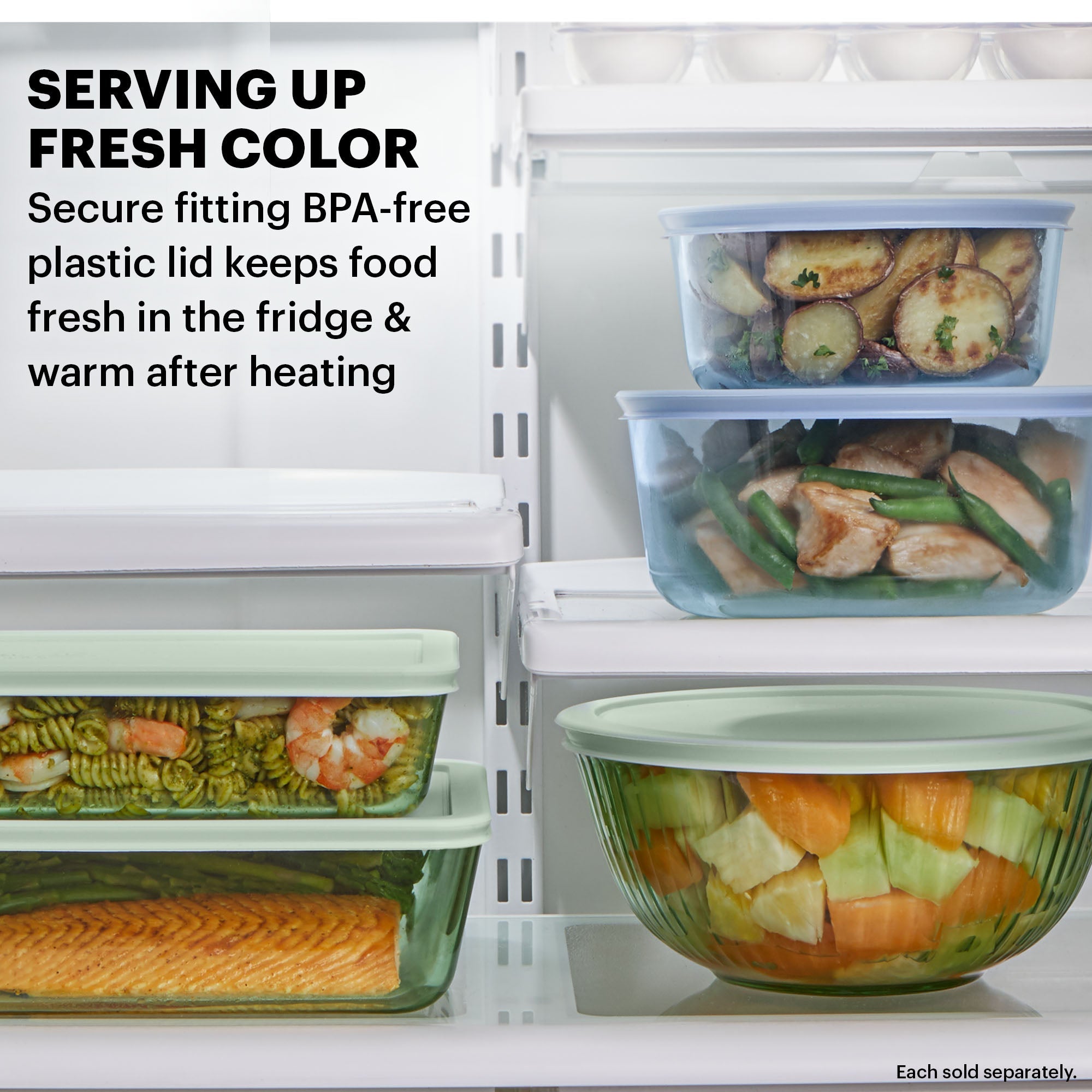 Pyrex? Simply Store? Tinted 12-piece Storage Set with Plastic Lids. Green and Blue - Image 3