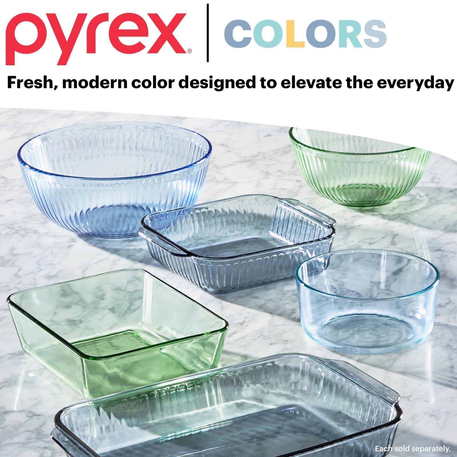 Pyrex? Colors Sculpted Tinted 4.5-quart Mixing Bowl with Lid. Blue - Image 5