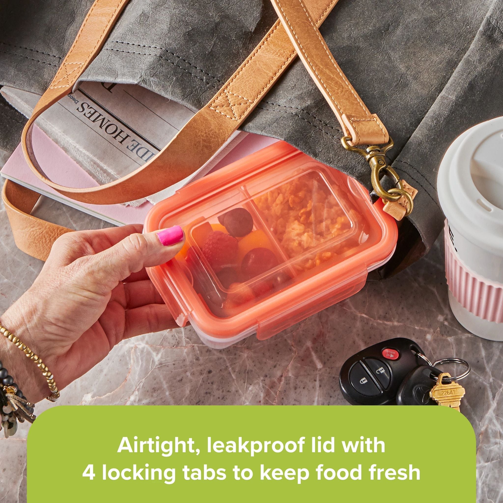 Snapware® Meal Prep Divided: 2-cup Rectangle Storage Container. 2-Section - Image 4