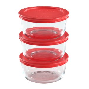 Pyrex® Simply Store® 6-piece Glass Food Storage Container Set with Red Lids