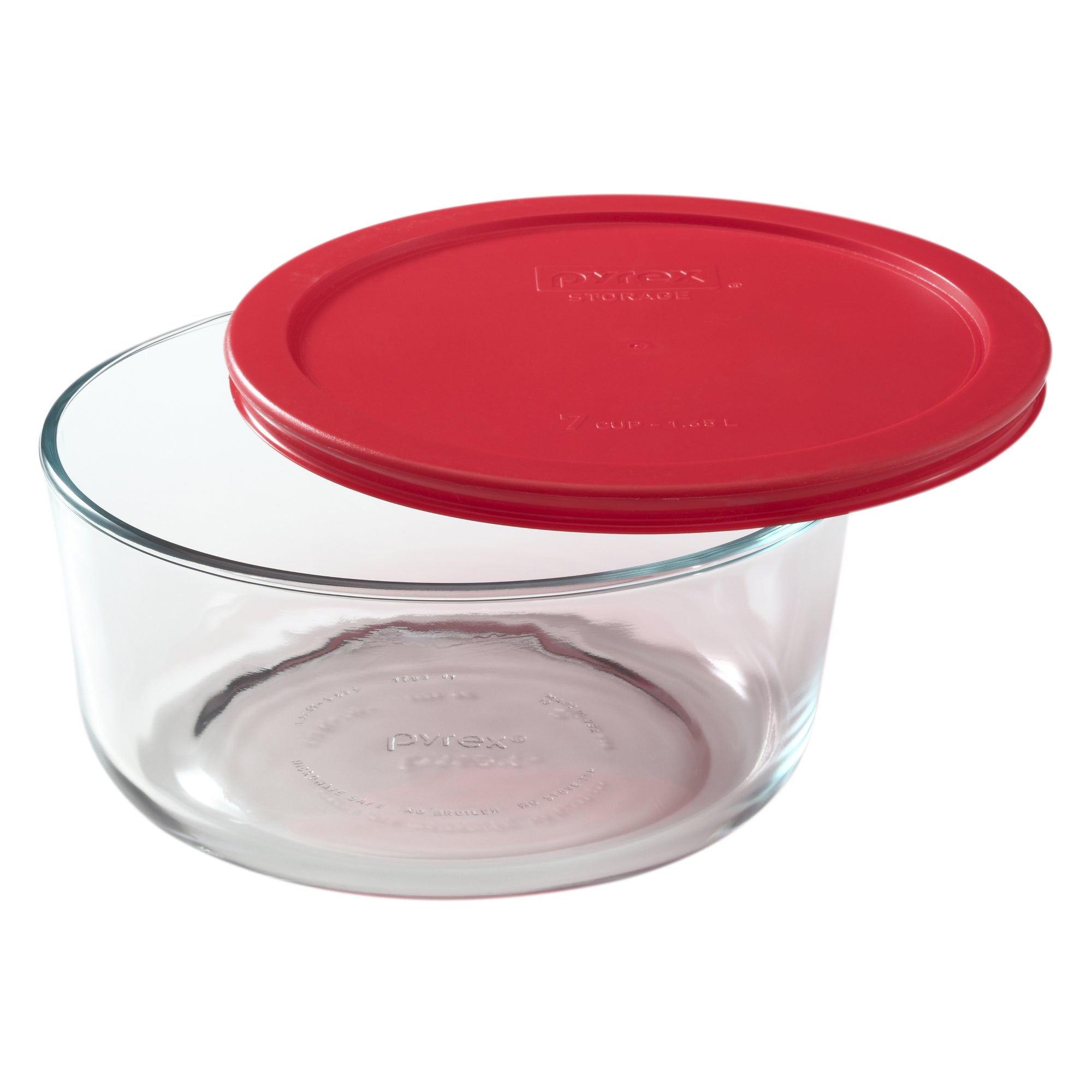 Pyrex? Simply Store? 7-cup Glass Food Storage Container with Red Lid